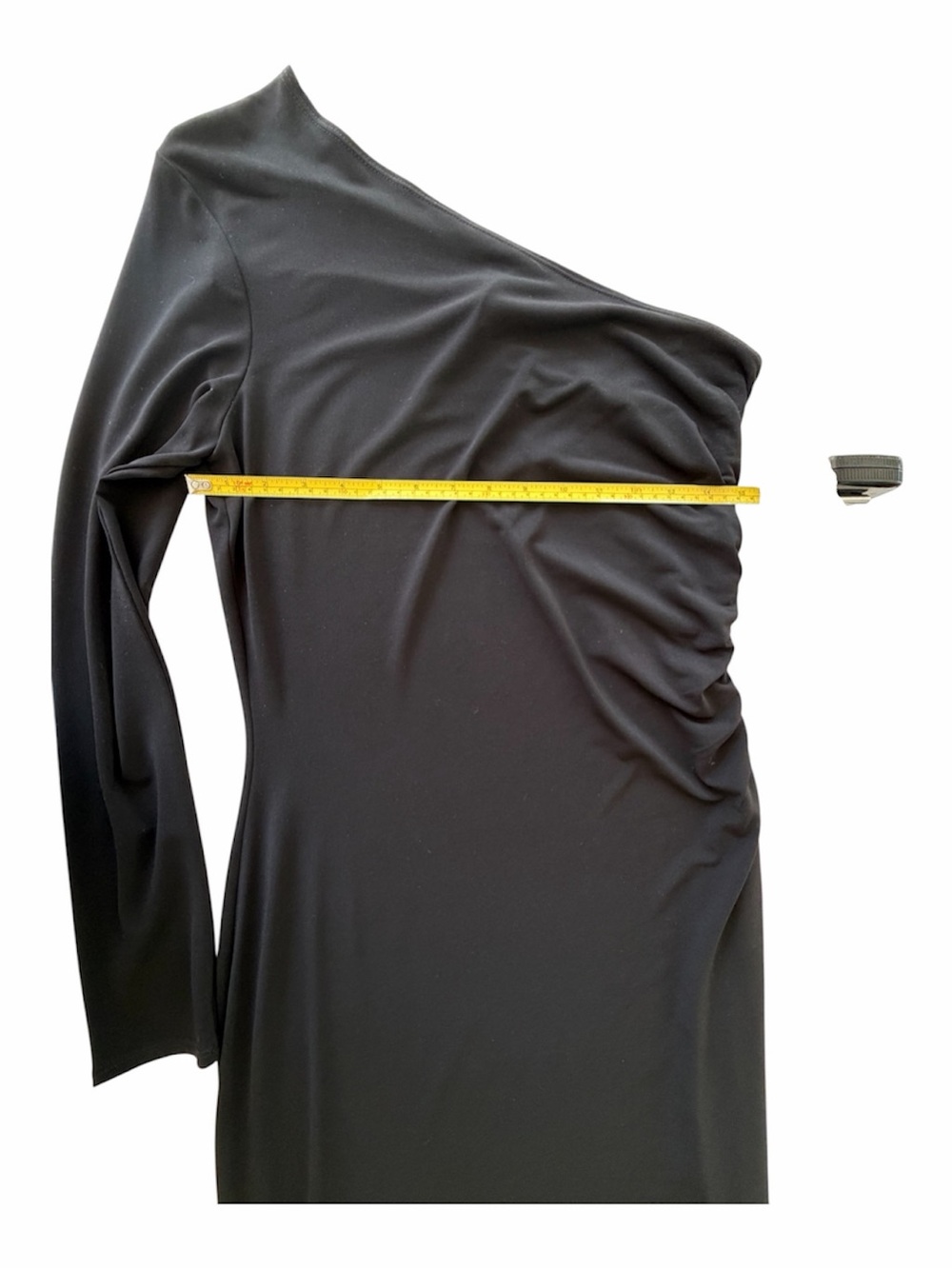 Laundry By Shelli Segal One-Shoulder Black Midi Dress Size 10 - Picture 10 of 10